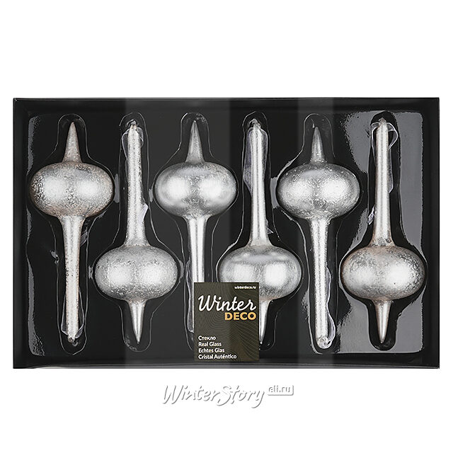 Елочные игрушки Fossato di Vico 19 см, 6 шт, стекло Winter Deco