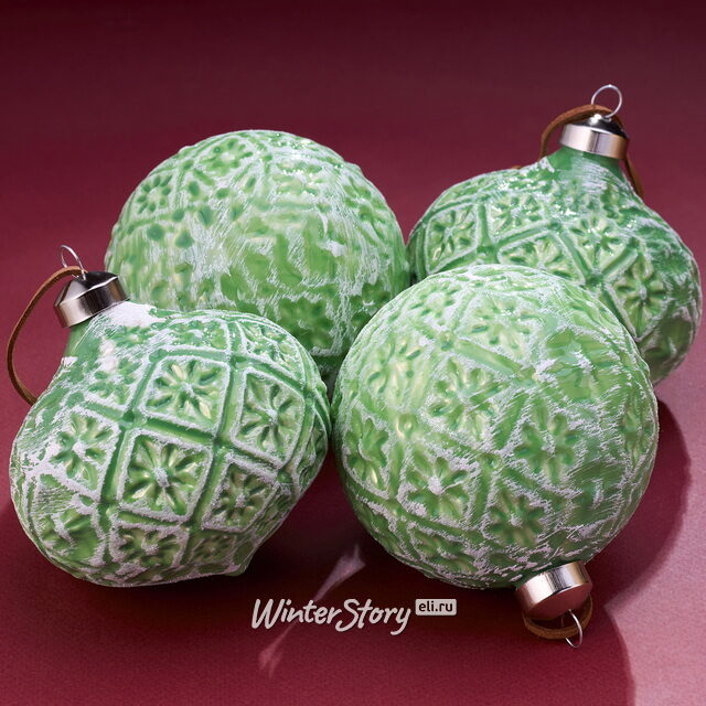 Набор стеклянных шаров Stella Cilento 10 см, 4 шт Winter Deco