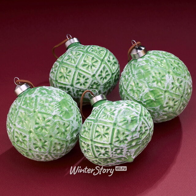 Набор стеклянных шаров Stella Cilento 10 см, 4 шт Winter Deco