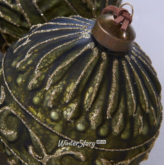 Елочные шары Riola Sardo 10 см, 4 шт, стекло Winter Deco