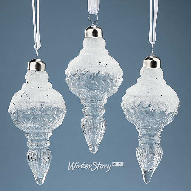 Елочные игрушки Cesano Boscone 13 см, 3 шт, стекло Winter Deco