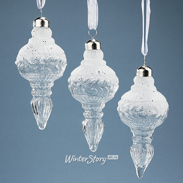 Елочные игрушки Cesano Boscone 13 см, 3 шт, стекло Winter Deco