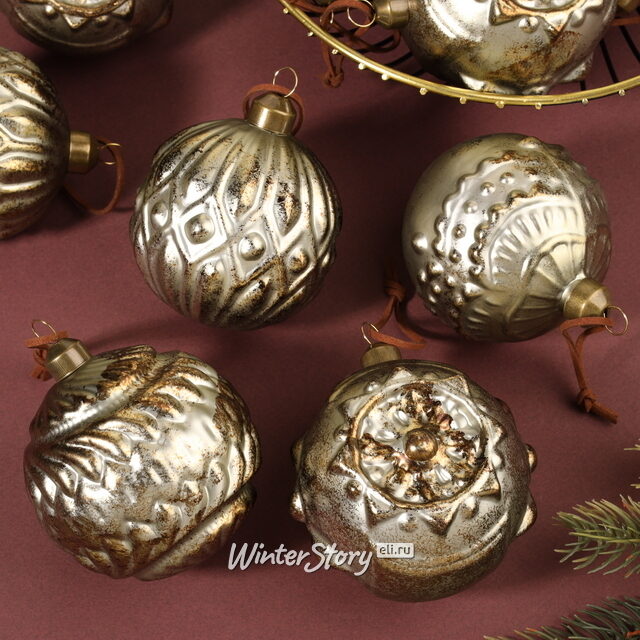 Елочные шары Tempio Pausing 8 см, 12 шт, стекло Winter Deco