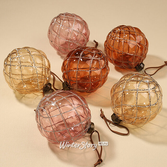 Елочные шары Torre Canne 10 см, 6 шт, стекло Winter Deco