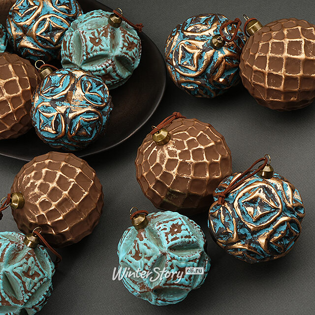 Набор стеклянных шаров Patina Monte 10 см, 12 шт Winter Deco