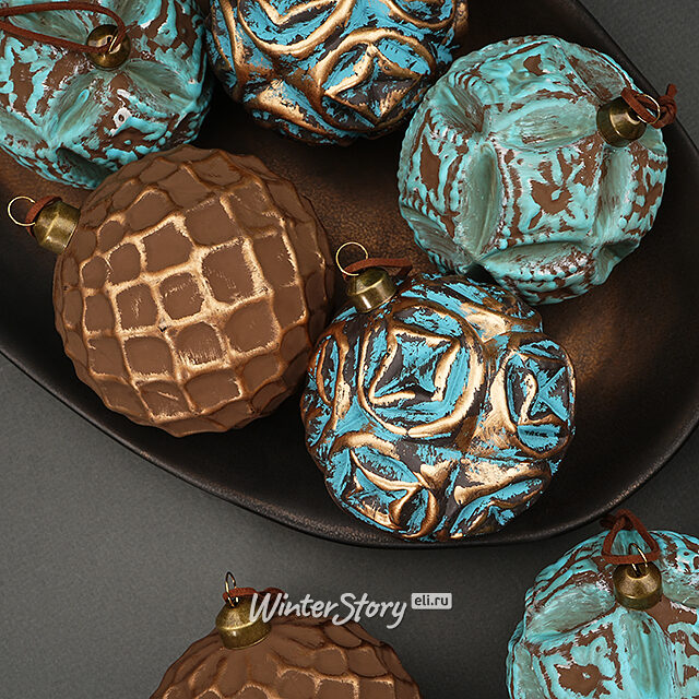 Набор стеклянных шаров Patina Monte 10 см, 12 шт Winter Deco