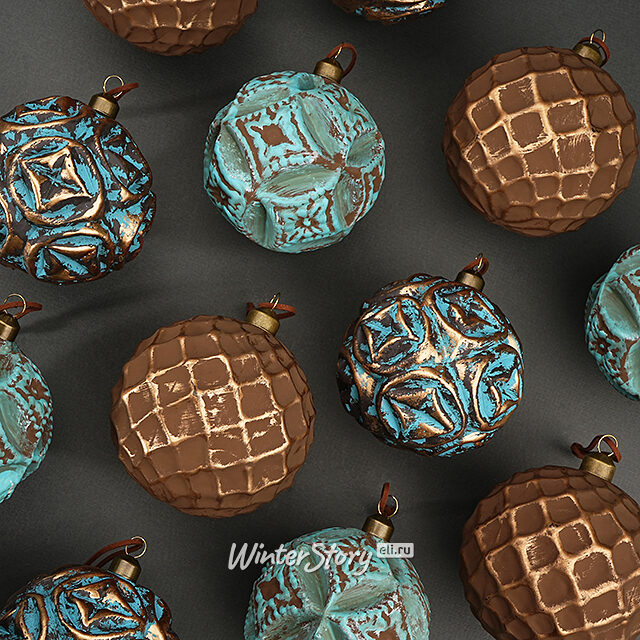 Набор стеклянных шаров Patina Monte 10 см, 12 шт Winter Deco