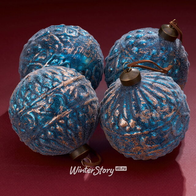 Набор стеклянных шаров Fratta Todina 10 см, 4 шт Winter Deco