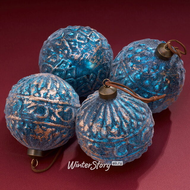 Набор стеклянных шаров Fratta Todina 10 см, 4 шт Winter Deco