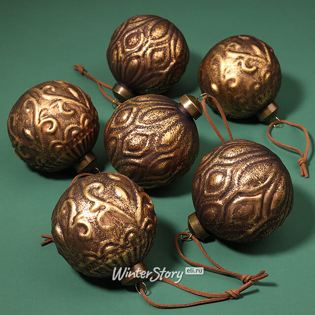 Елочные шары Bagnolo in Piano 8 см, 6 шт, стекло Winter Deco