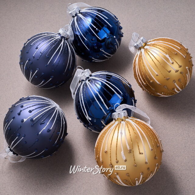 Елочные шарыGolfo Aranci 8 см, 6 шт, стекло Winter Deco