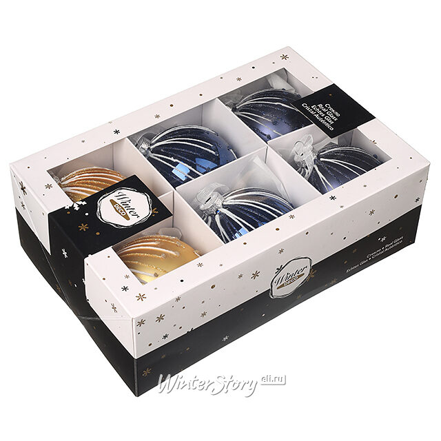 Елочные шарыGolfo Aranci 8 см, 6 шт, стекло Winter Deco