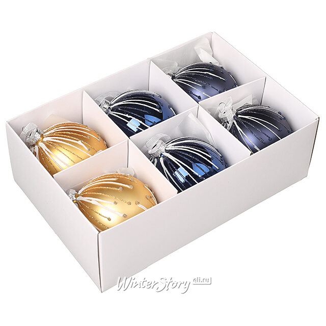 Елочные шарыGolfo Aranci 8 см, 6 шт, стекло Winter Deco