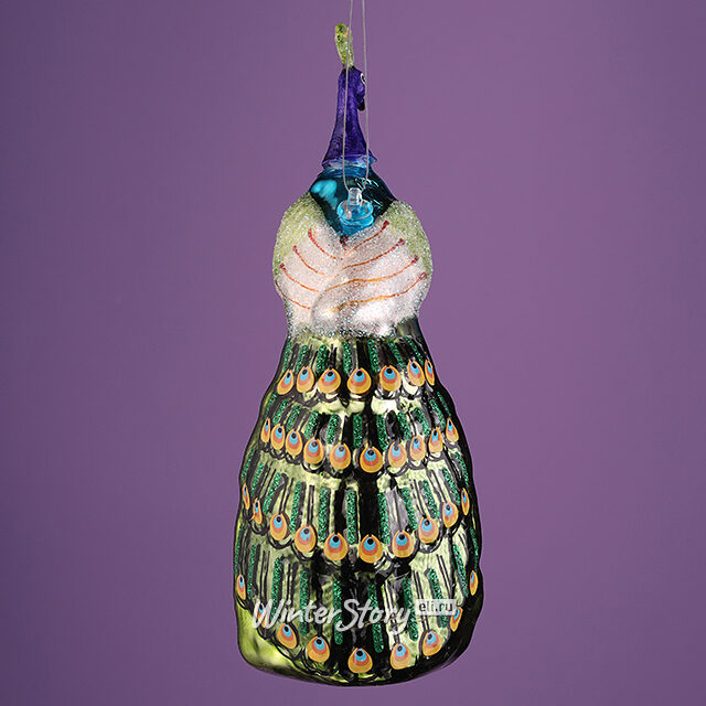 Елочная игрушка Павлин Гэндальф 14 см, стекло, подарочная коробка Winter Deco