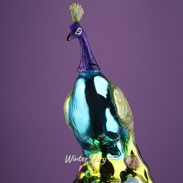 Елочная игрушка Павлин Гэндальф 14 см, стекло, подарочная коробка Winter Deco