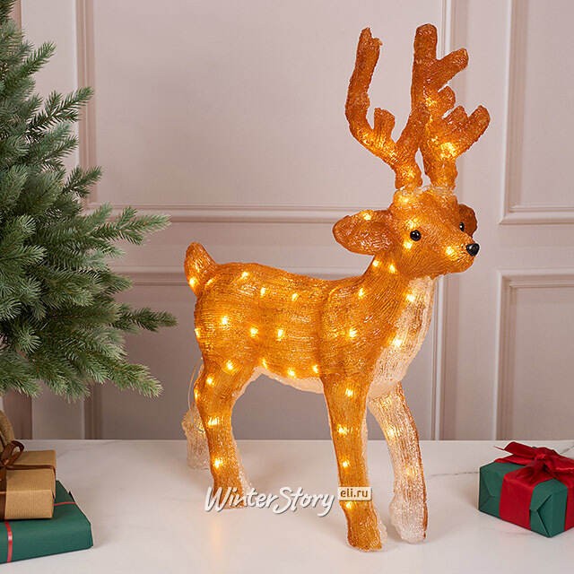 Светодиодный олень Норман 63 см, 80 теплых белых LED ламп, акрил, IP44 Winter Deco