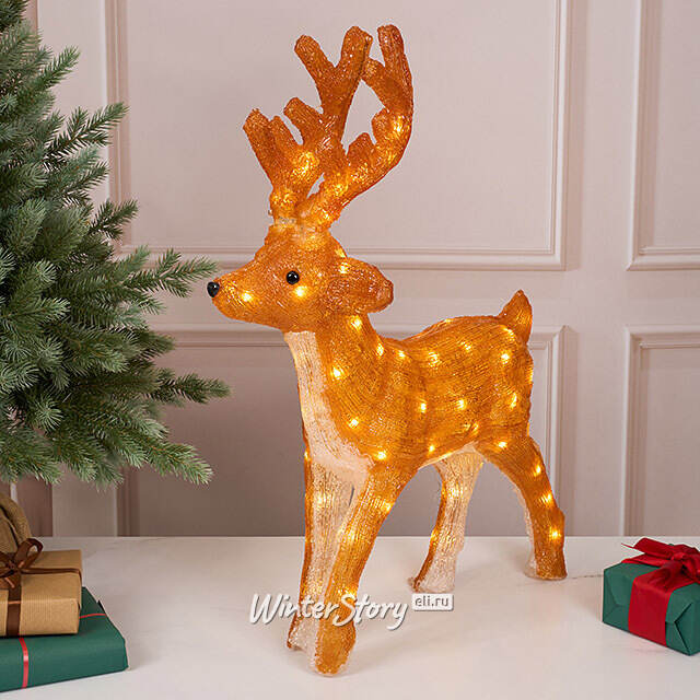 Светодиодный олень Норман 63 см, 80 теплых белых LED ламп, акрил, IP44 Winter Deco