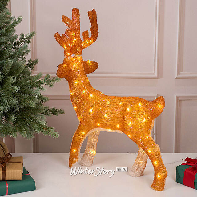 Светодиодный олень Норман 63 см, 80 теплых белых LED ламп, акрил, IP44 Winter Deco