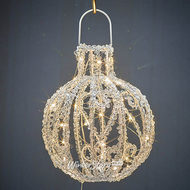 Светодиодный шар Dentelle de Glace 20 см, 40 теплых белых LED ламп, акрил, IP44 Winter Deco