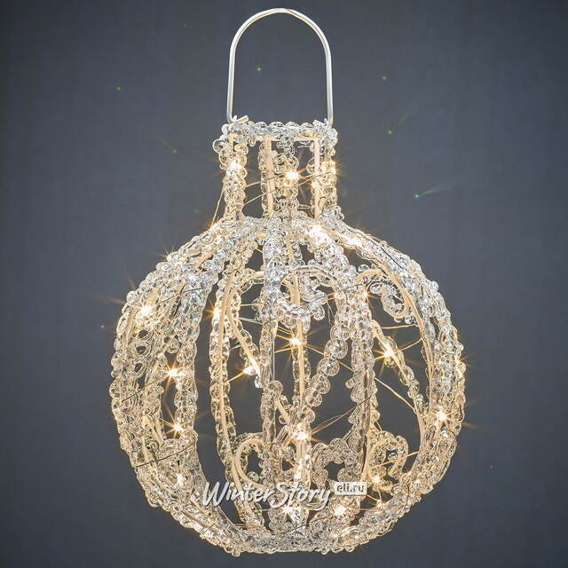 Светодиодный шар Dentelle de Glace 20 см, 40 теплых белых LED ламп, акрил, IP44 Winter Deco