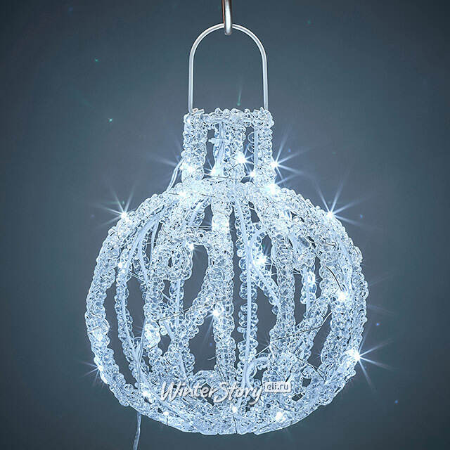 Светодиодный шар Dentelle de Glace 20 см, 40 холодных белых LED ламп, акрил, IP44 Winter Deco