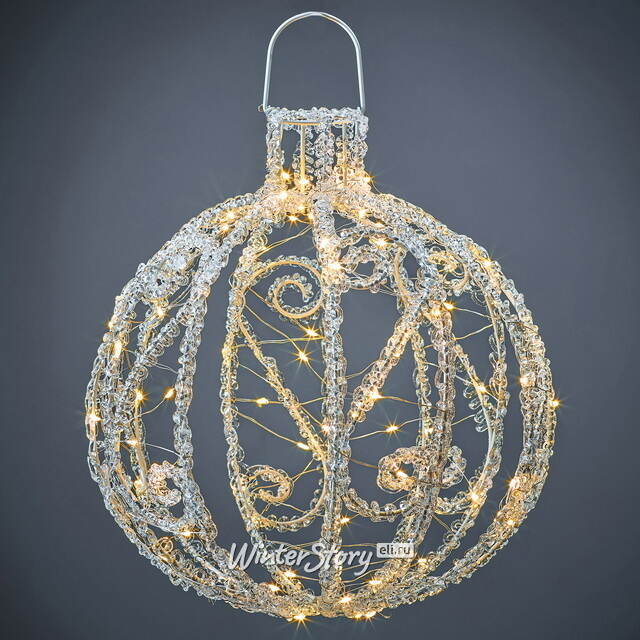 Светодиодный шар Кружево 30 см, 80 теплых белых LED ламп, акрил, IP44 Winter Deco