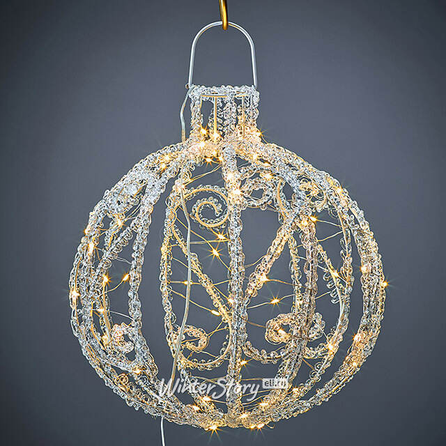 Светодиодный шар Кружево 30 см, 80 теплых белых LED ламп, акрил, IP44 Winter Deco
