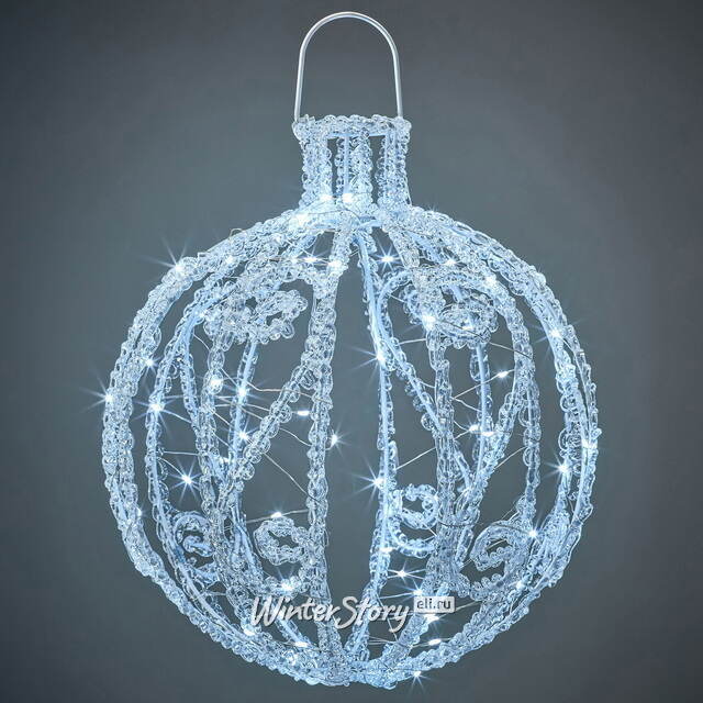 Светодиодный шар Dentelle de Glace 30 см, 80 холодных белых LED ламп, акрил, IP44 Winter Deco