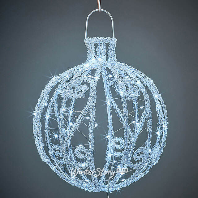 Светодиодный шар Dentelle de Glace 30 см, 80 холодных белых LED ламп, акрил, IP44 Winter Deco