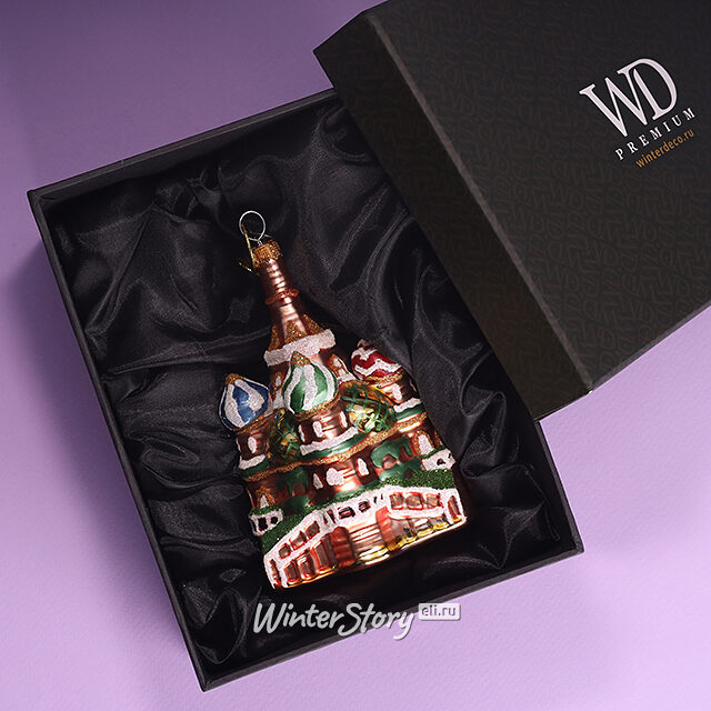 Стеклянная елочная игрушка Храм Василия Блаженного 12 см, подвеска Winter Deco