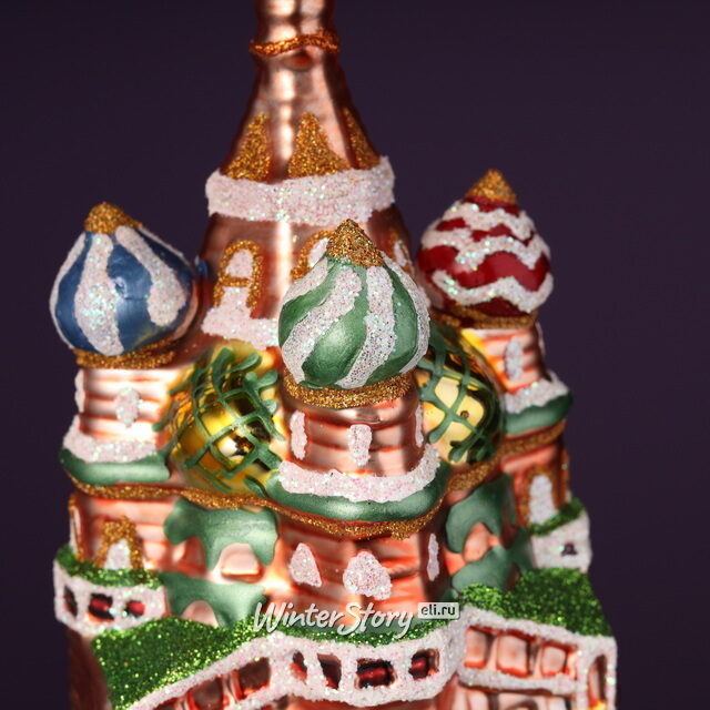 Стеклянная елочная игрушка Храм Василия Блаженного 12 см, подвеска Winter Deco