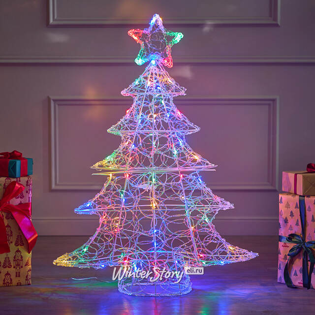 Светодиодная елка Luci Colorate 100 см, 70 разноцветных LED ламп, акрил, IP44 Winter Deco