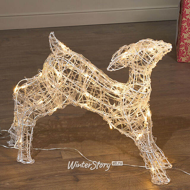 Набор светодиодных оленей - Мама с малышом на прогулке 100 см, 160 теплых белых LED ламп, таймер, акрил, IP44 Winter Deco