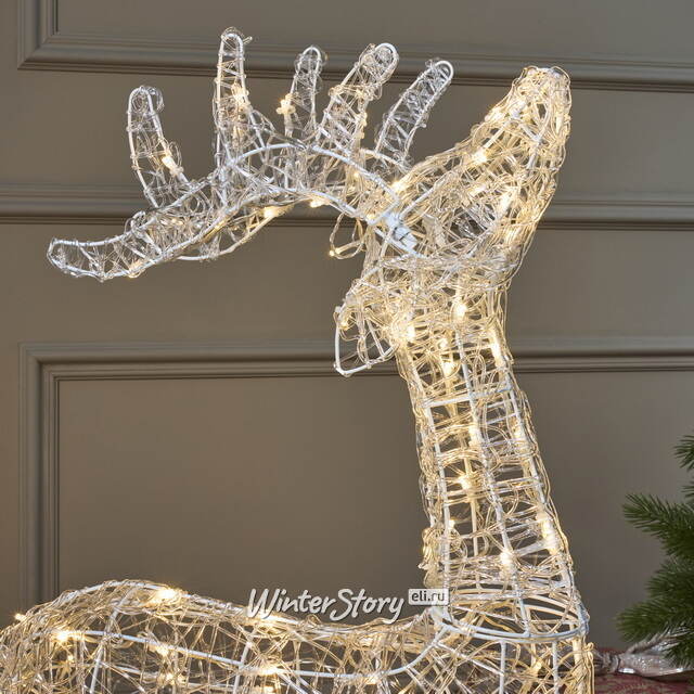 Набор светодиодных оленей - Мама с малышом на прогулке 100 см, 160 теплых белых LED ламп, таймер, акрил, IP44 Winter Deco