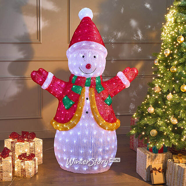 Светодиодная фигура Снеговик - Festa Allegra 145 см, 400 холодных белых LED ламп, акрил, IP44 Winter Deco