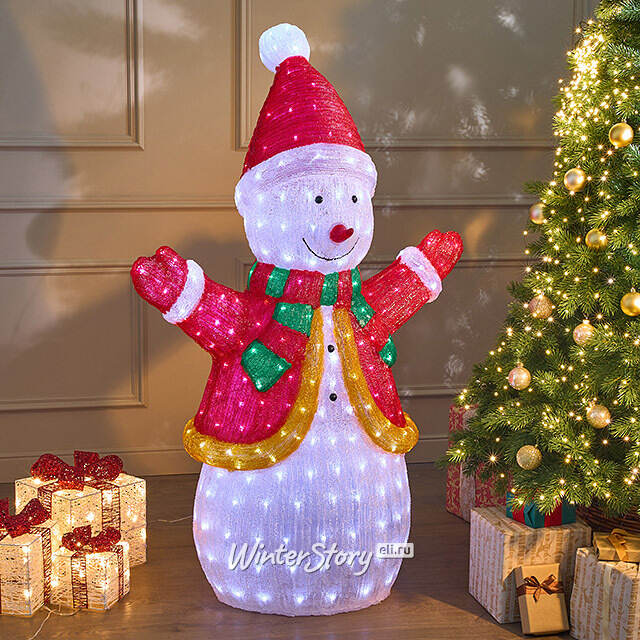 Светодиодная фигура Снеговик - Festa Allegra 145 см, 400 холодных белых LED ламп, акрил, IP44 Winter Deco