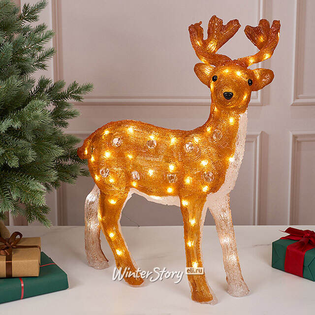 Светодиодный Олень Малыш Бакли 63 см, 80 теплых белых LED ламп, акрил, IP44, уцененный Winter Deco