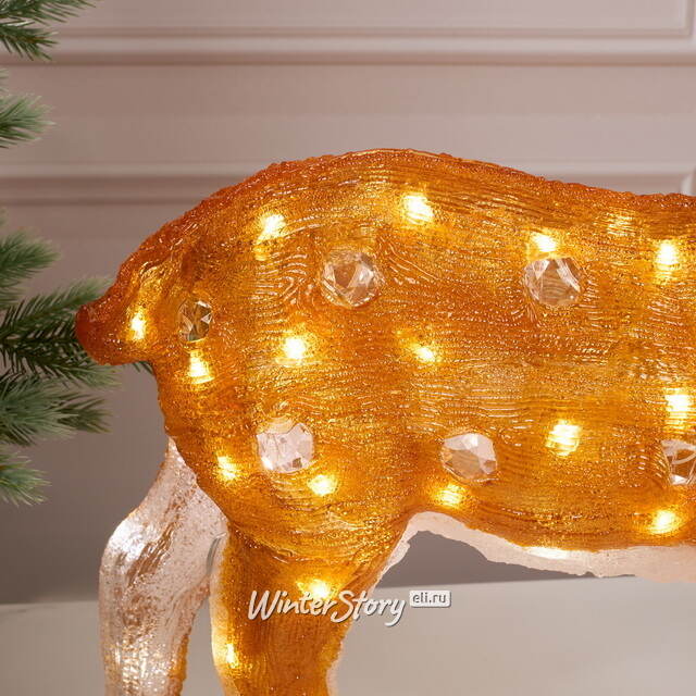 Светодиодный Олень Малыш Бакли 63 см, 80 теплых белых LED ламп, акрил, IP44, уцененный Winter Deco