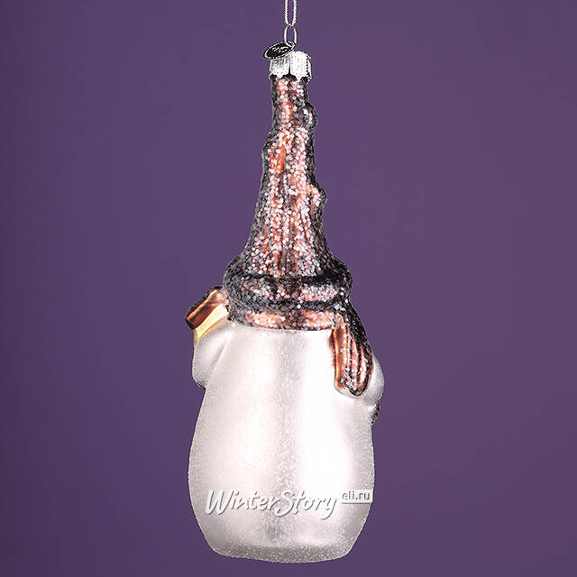 Елочная игрушка Снеговик Лесничий 16 см в подарочной коробке, стекло Winter Deco