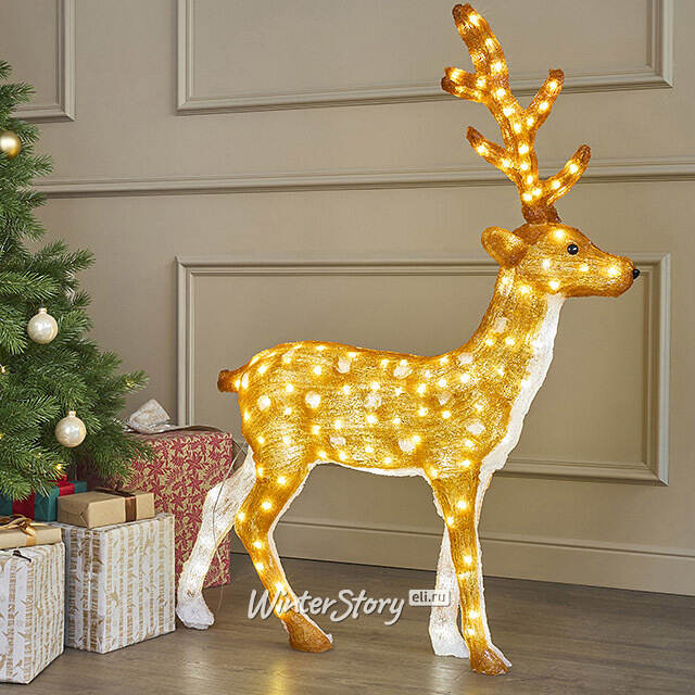 Светодиодный Олень Гард 118 см, 200 теплых белых LED ламп, акрил, IP44 Winter Deco