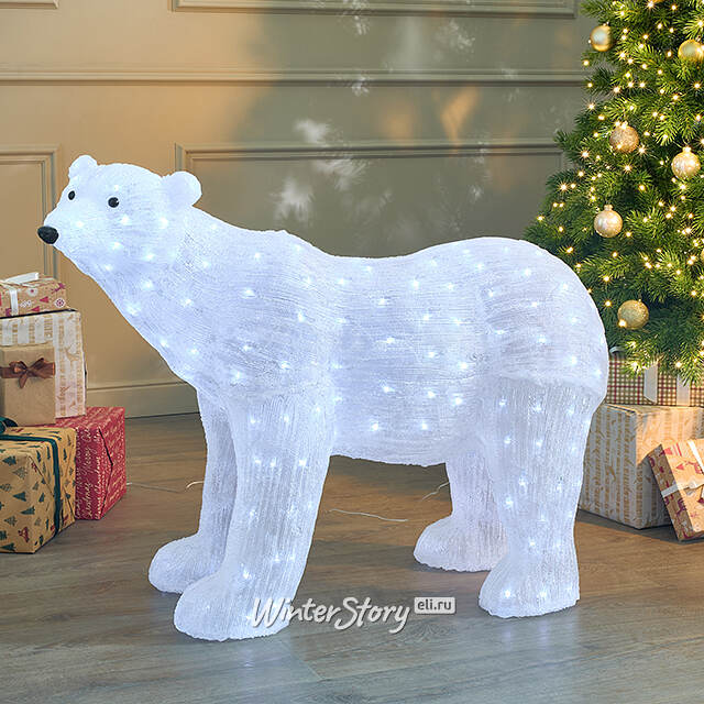 Светодиодная фигура Медведь - Abitante Artico 105 см, 180 холодных белых LED ламп, акрил, IP44 Winter Deco