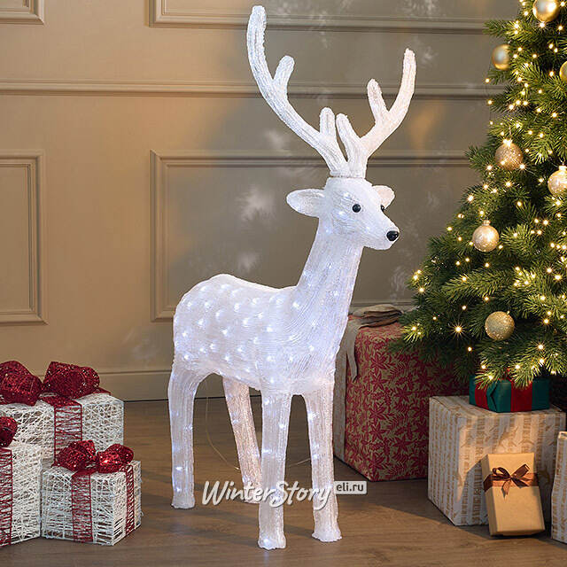 Светодиодная фигура Олень Вальттер 100 см, 160 белых LED ламп, акрил, IP44  Winter Deco