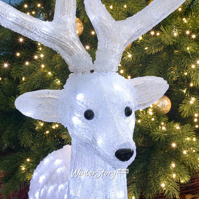 Светодиодная фигура Олень Вальттер 100 см, 160 белых LED ламп, акрил, IP44  Winter Deco