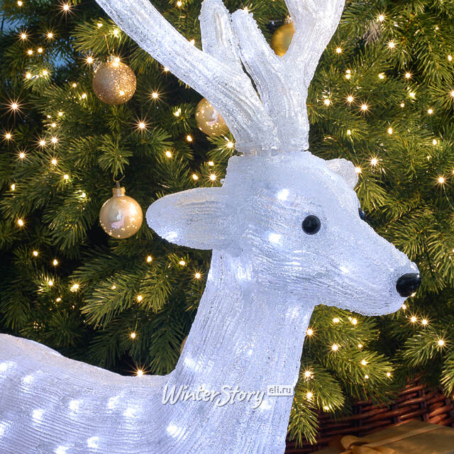 Светодиодная фигура Олень Вальттер 100 см, 160 белых LED ламп, акрил, IP44  Winter Deco