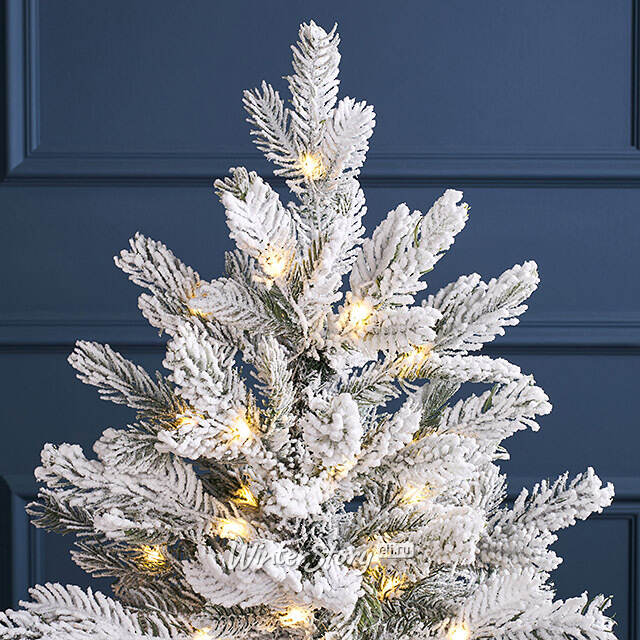 Искусственная елка с лампочками Гранада 60 см заснеженная, 48 теплых белых LED, ЛИТАЯ + ПВХ, контроллер, на батарейках Winter Deco