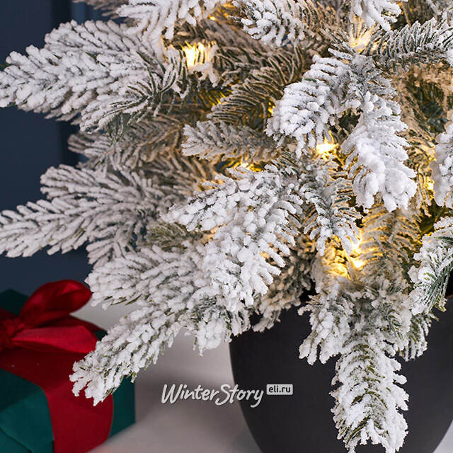 Искусственная елка с лампочками Гранада 60 см заснеженная, 48 теплых белых LED, ЛИТАЯ + ПВХ, контроллер, на батарейках Winter Deco
