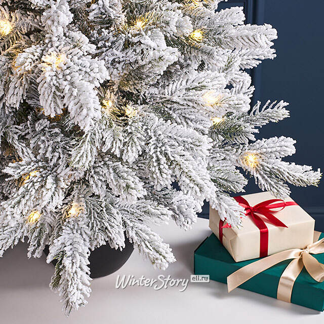 Искусственная елка с лампочками Гранада 90 см заснеженная, 120 теплых белых LED, ЛИТАЯ + ПВХ, контроллер, на батарейках Winter Deco