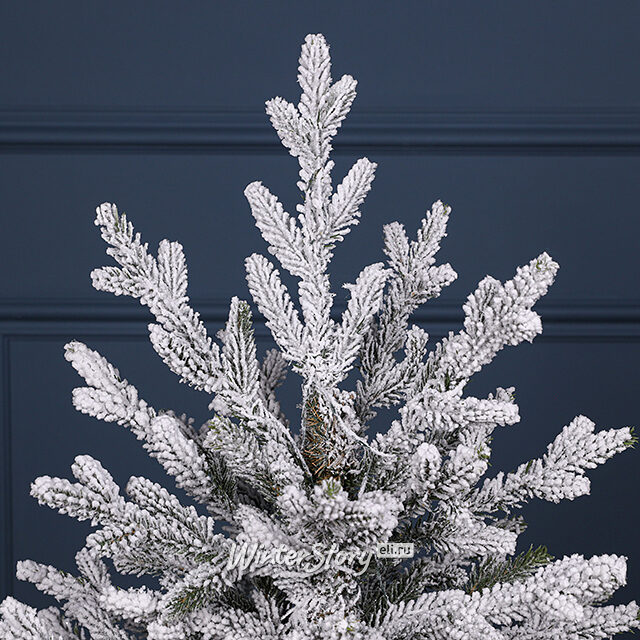 Искусственная елка с лампочками Norway 90 см заснеженная в кашпо, 90 теплых белых LED, ЛИТАЯ + ПВХ Winter Deco