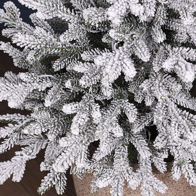 Искусственная елка с лампочками Norway 90 см заснеженная в кашпо, 90 теплых белых LED, ЛИТАЯ + ПВХ Winter Deco