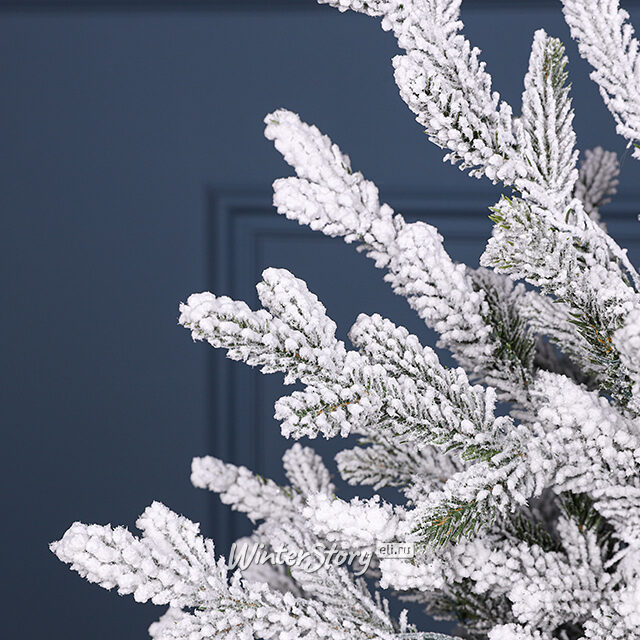 Искусственная елка с лампочками Norway 90 см заснеженная в кашпо, 90 теплых белых LED, ЛИТАЯ + ПВХ Winter Deco